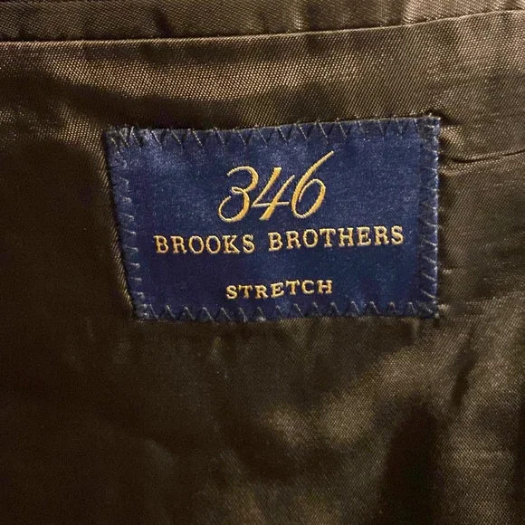 NWT Brooks Brothers Brown & tan small houndstooth pattern wool blazer, Size: 44
